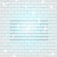 Blue neon background, brick wall design