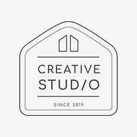 Creative studio business logo template, minimal design psd