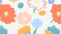 Pastel flower pattern desktop wallpaper