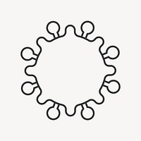 COVID-19 virus ultrastructure outline graphic vector