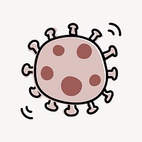 COVID-19 virus ultrastructure, doodle graphic vector