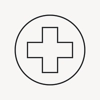 Medical cross symbol, healthcare graphic vector