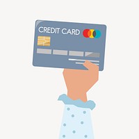 Hand holding credit card, finance graphic vector