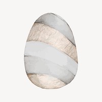 Gray Easter egg, watercolor design, collage element vector