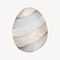 Gray Easter egg, watercolor design, collage element vector