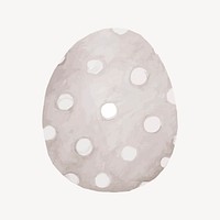 Gray Easter egg, watercolor design, collage element vector