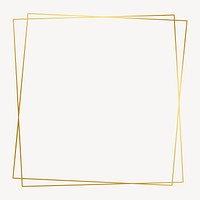 Gold frame, thin line, collage element vector