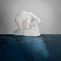 Polar ice melting illustration background