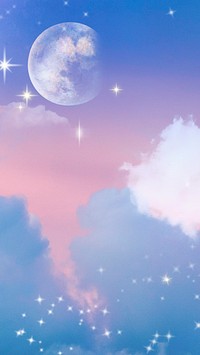 Surreal sky iPhone wallpaper, aesthetic bling design