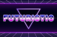 Futuristic retro style word on futuristic background