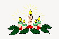 Christmas candles clipart illustration vector. Free public domain CC0 image.
