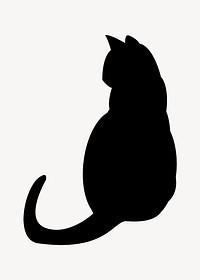 Silhouette cat clipart illustration vector. Free public domain CC0 image.