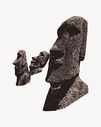 Moai clipart illustration psd. Free public domain CC0 image.