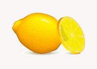 Lemon illustration psd. Free public domain CC0 image.