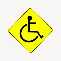Handicapped sign illustration. Free public domain CC0 image.