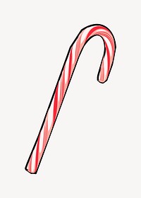 Candy cane illustration vector. Free public domain CC0 image.