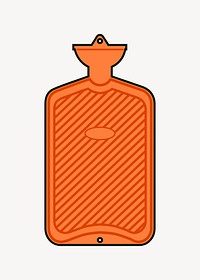 Hot water bag illustration. Free public domain CC0 image.