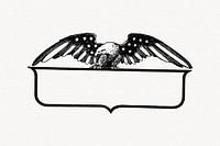 Eagle badge clipart illustration vector. Free public domain CC0 image.