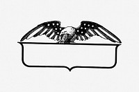 Eagle badge illustration. Free public domain CC0 image.