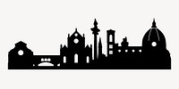 Silhouette buildings illustration. Free public domain CC0 image.