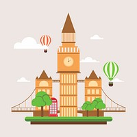 England landmark clipart illustration psd. Free public domain CC0 image.