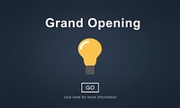 Grand Opening Light Bulb Icon Concept
