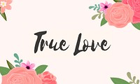 True Love Letter Message Words Graphic