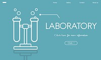 Science learning test tube graphic webpage