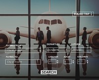 Business People Round Trip Travel Airport Concept
