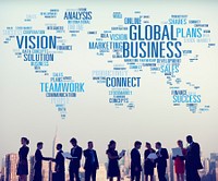 Global Business Connect Vision Solution Teamwork Success Concept