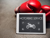 Motor Service Maintenance Motorbike Concept