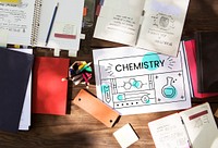 Illustration of science chemistry experiment study on banner