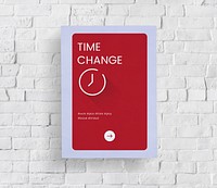 Time concept on a white brick wall