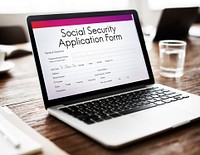 Social Security Application Form Insurance Pension Concept