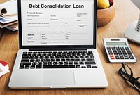Debt Consolidation Loan Financial Concept