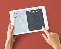 Graphic of personal organizer appointment schedule on digital tablet