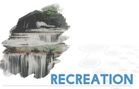 Natural Water Fall Harmony Recreation Word Graphic