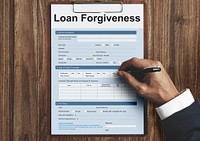 Loan Forgiveness Debt Filling Application Concept