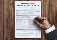 Disability Insurance Form Contract Concept