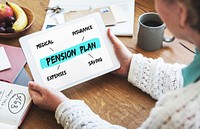 Pension Plan Investment Retirement Diagram Concept