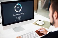 Downloading Online Website Technology Concept