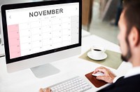 November Monthly Calendar Weekly Date Concept