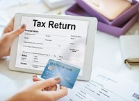 Income Tax Return Deduction Refund Concept