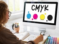 CMYK Creative Design Color Ink Mixture Printing Concept