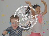 Kids Enjoy Little Things Word Stamp Banner Graphic