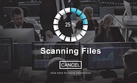 Scanning Files Security System Data Protection Technology Concept