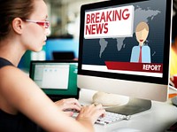 Breaking News Article Broadcast Headline Journal Concept