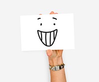 Illustration of smiley face on banner