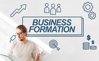Business Formation Network Target Icons Graphic Concept