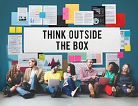 Think Outside The Box Creativity Ideas Imagine Concept